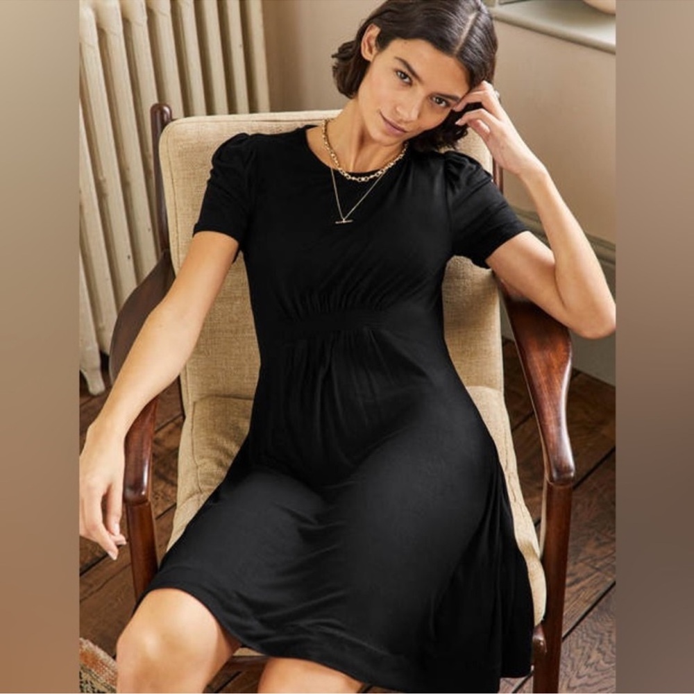 Boden Black Women's Dress Crew Neck Jersey New